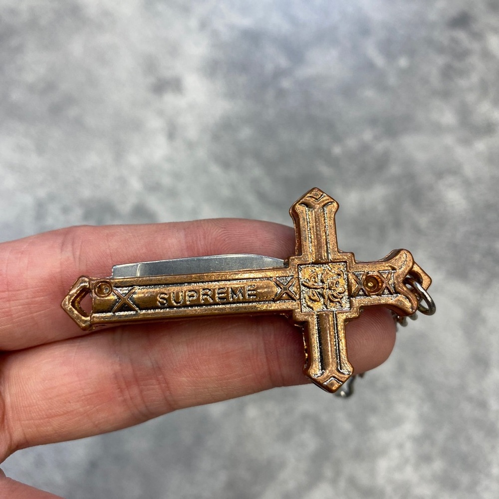 Supreme Bronze Cross Keychain